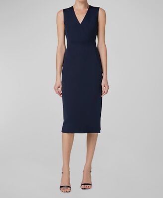 akris blue dress Wool Double-Face Midi Dress with Belt Powder blue / 10