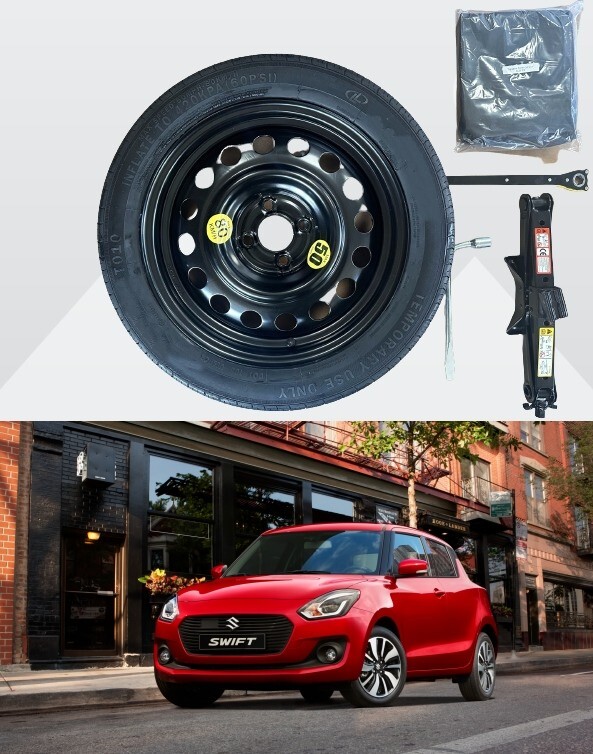 RUOTINO DI SCORTA 15" PER SUZUKI SWIFT  con cric chiave e sacca 125/70R15