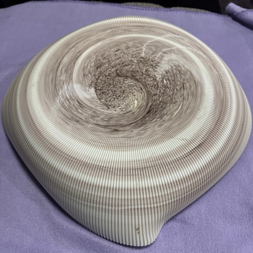 LOOK! 17.5 “ Murano Beautiful Big Sea shell Shaped platter/bowl Stamped Murano - Picture 11 of 15