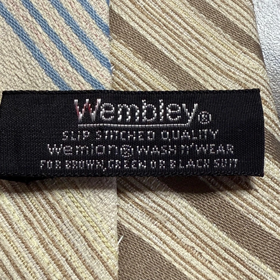 Коричневый розовый галстук в полоску Wembley классический бизнес повседневный карьера интервью - Изображение 4 из 4