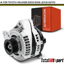 Alternator for Toyota 4Runner 2003-2009 Lexus GX470 130A 12V CW 6-Groove Pulley