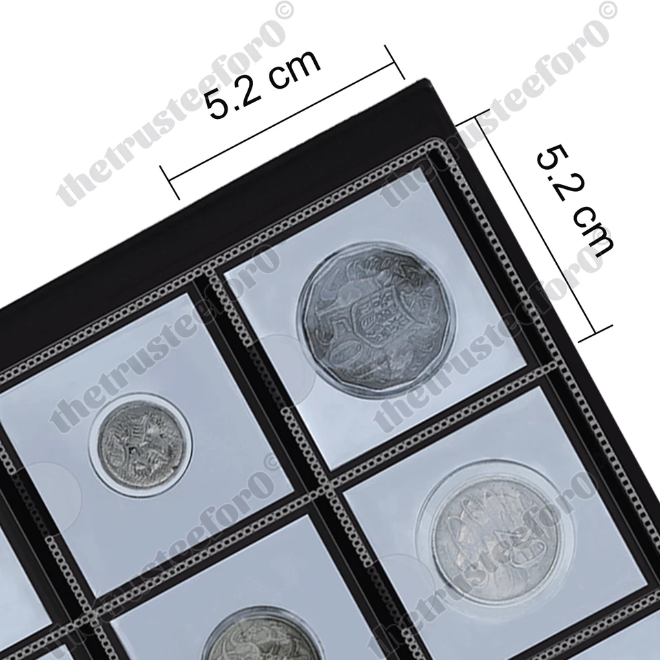 120 Pockets Coin Collection Holder Album for 2x2 inches Coin Cardboard Holder AU - image 4 of 4