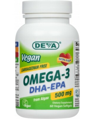 DEVA VEGAN DHA-EPA 500 MG POTENCY (CARRAGEENAN-FREE)