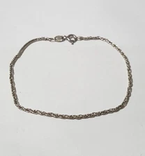 Gorgeous Sparkling Solid Twisted Chain Bracelet 18CM 925 Silver 1.30g #20702