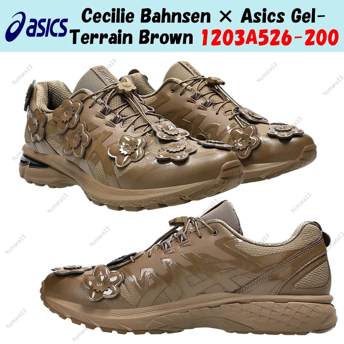Cecilie Bahnsen × Asics Gel-Terrain Brown 1203A526-200 Men's Size