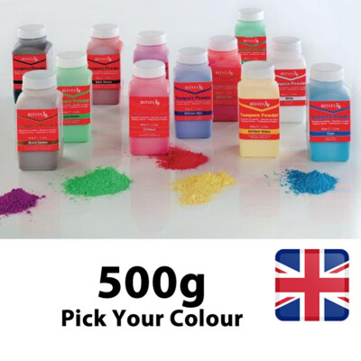 500g Pulverfarbe Wanne Schule Kinder Pulver Kunst Handwerk Holi Farben REEVES ungiftig