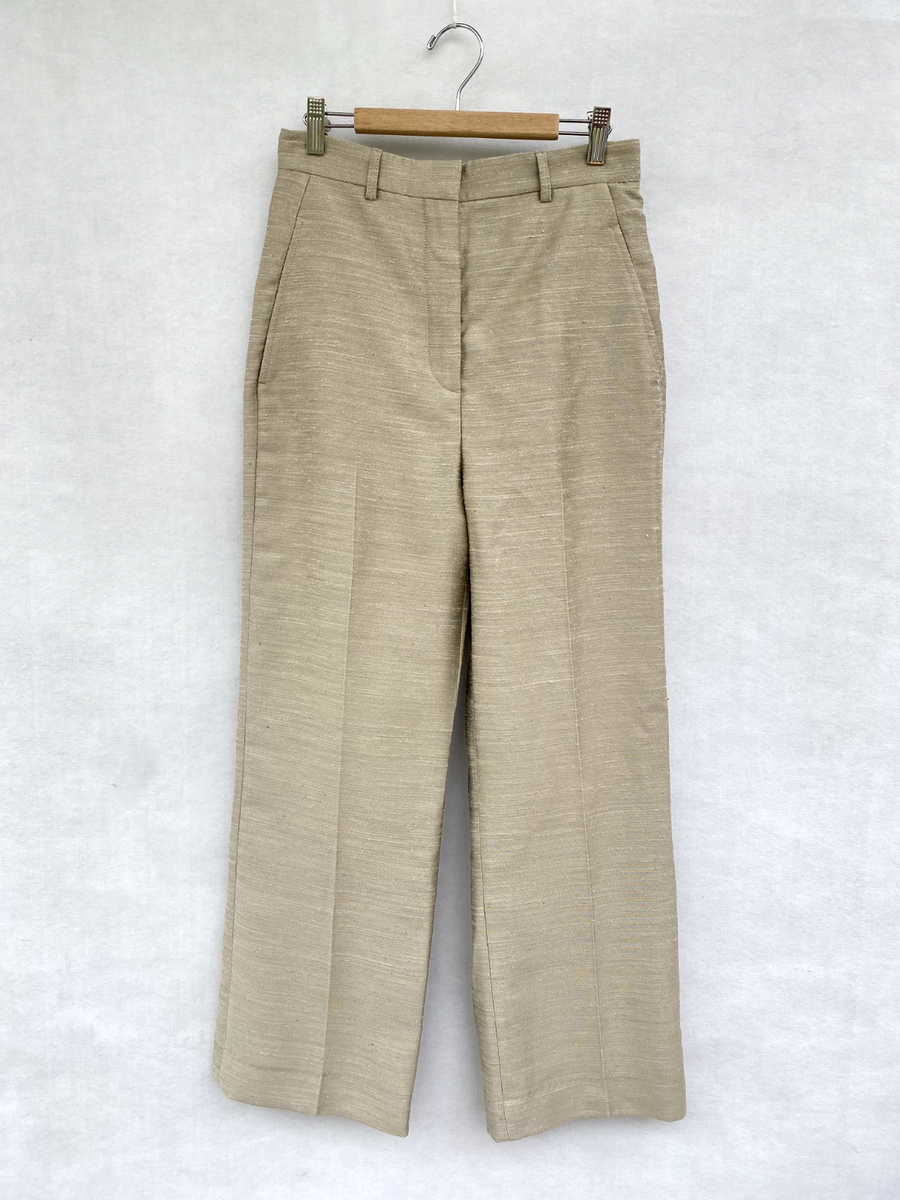 🍁 Scanlan Theodore High Waist Wide Leg Pants Trousers Champagne