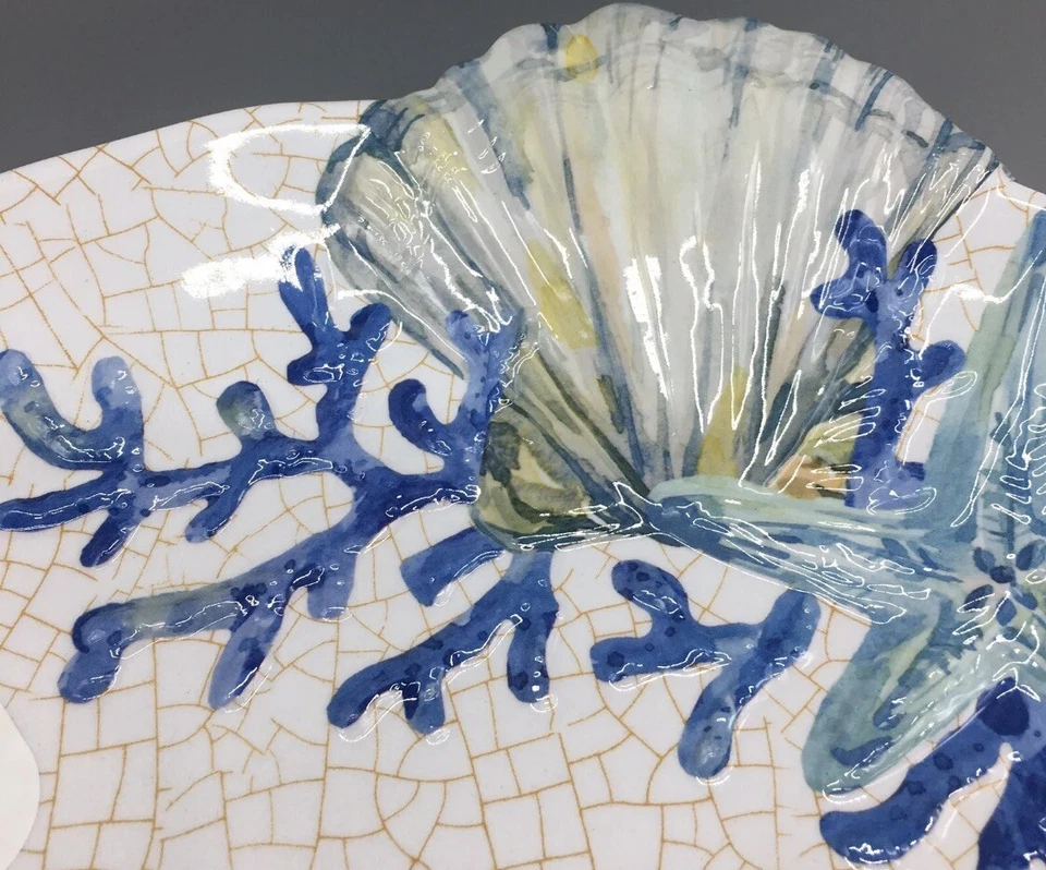 Juego de 2 piezas de melamina Sigrid Olsen Seashell 1 cena 1 plato de ensalada estrellas de mar de playa Foto 4 de 4