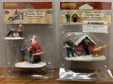 Lemax  Santa & Kittens #22045, Digging out Dog House #42231 New