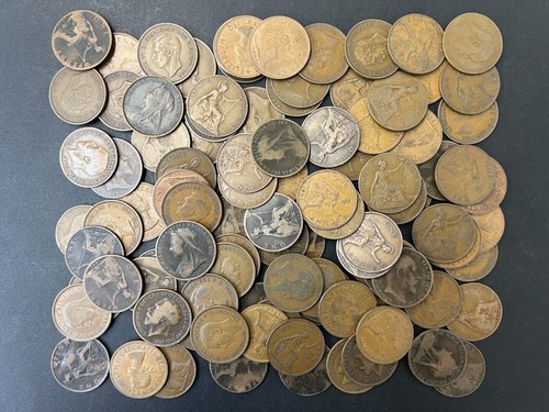 100 OLD ONE PENNY COINS FROM 1825 TO 1967 - Picture 5 of 5