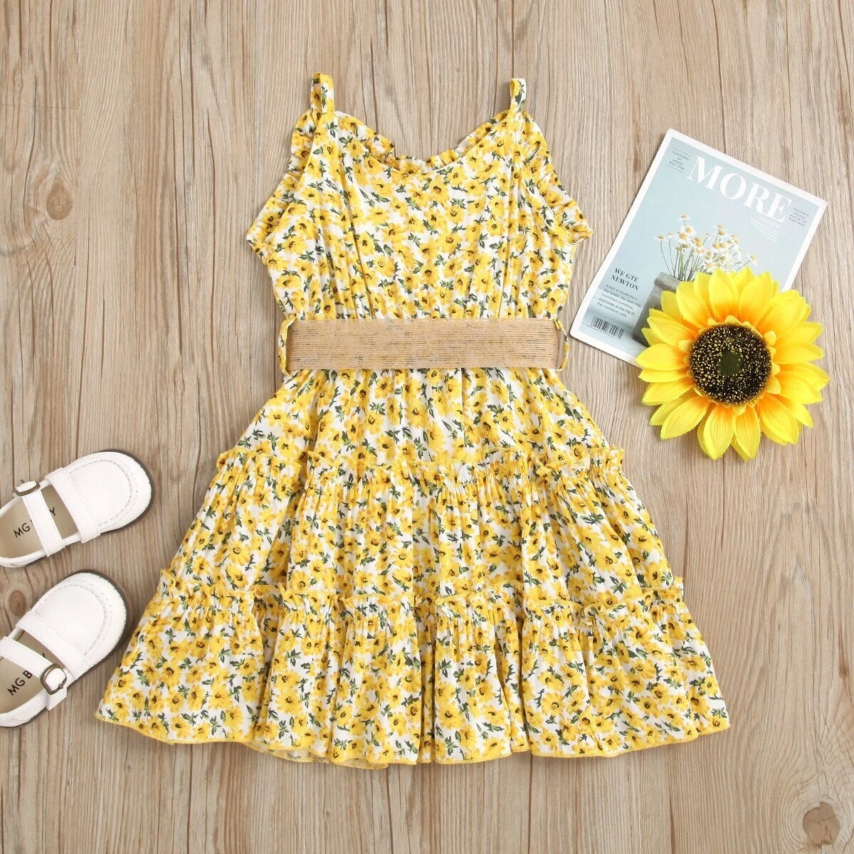 Off the hot sale shoulder sunflower dress