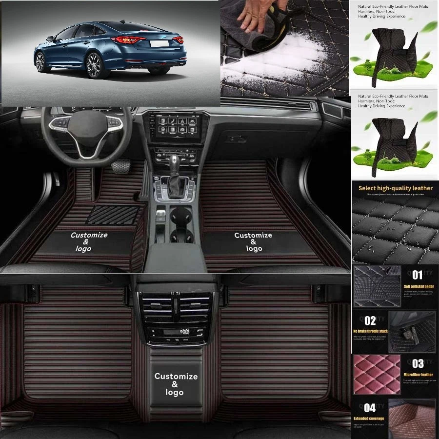 For Hyundai Sonata Car Floor Mats Carpets Cargo Liners Custom All Weather - Image 2 of 4