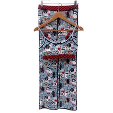 Strawberry Western Set Women Size Medium Art to Wear Blue Festival