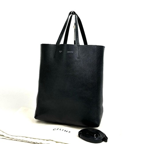 Celine Vertical Cabas 2Way Tote Saffiano Leather Unisex Used Authentic