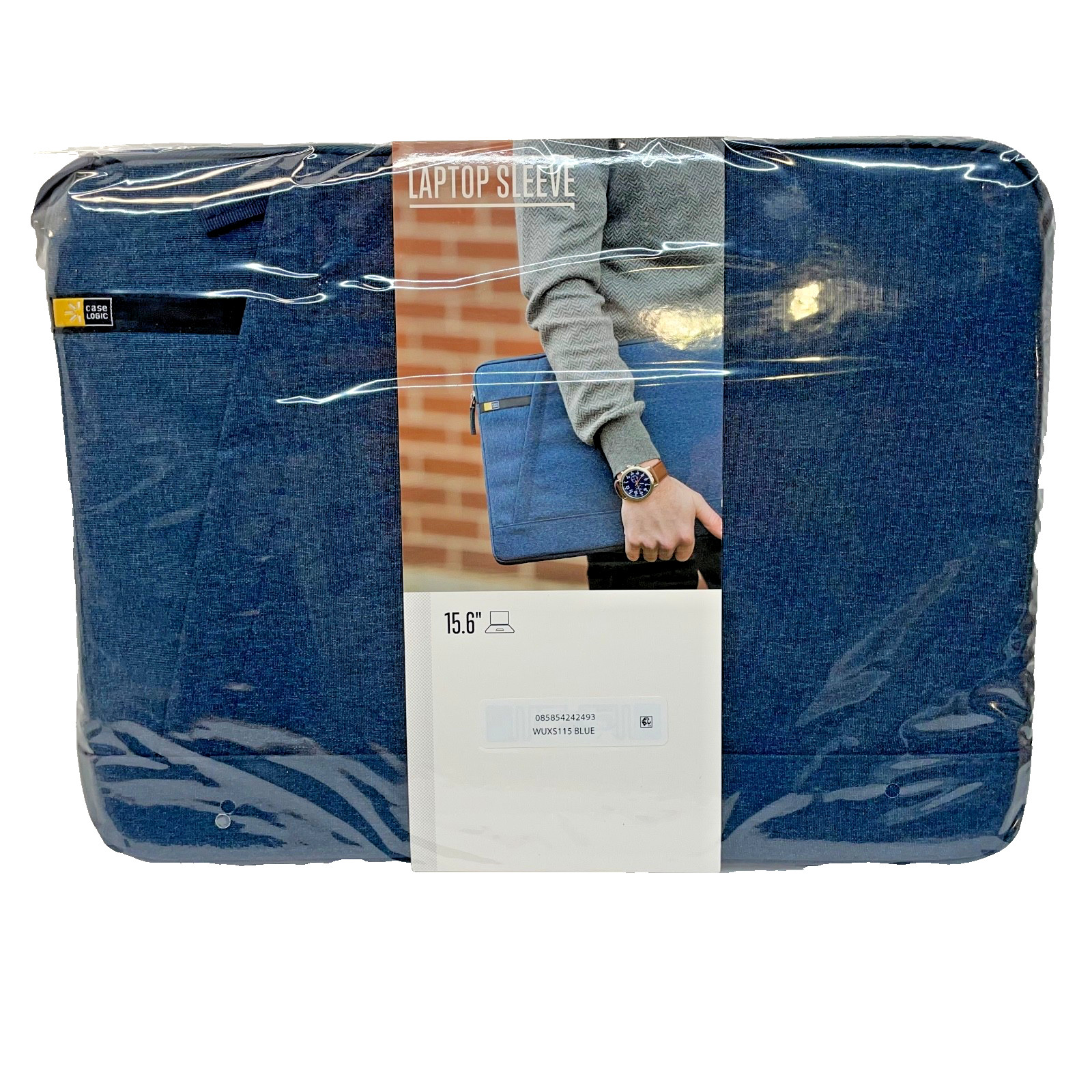 Case Logic 15.6" Padded Laptop Sleeve with Zip Storage Pocket  Blue  NEW