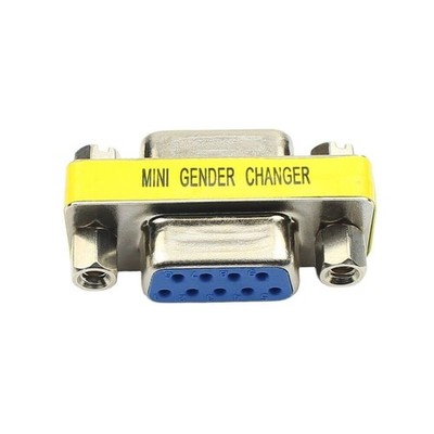 1Pcs D-SUB DB9 9 Pin Female To Female Mini Gender Changer Adapter COM Connector 