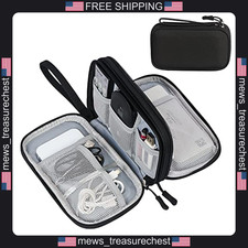 Electronic Organizer Travel Case with 8 Compartments and Water-Resistant Fabric