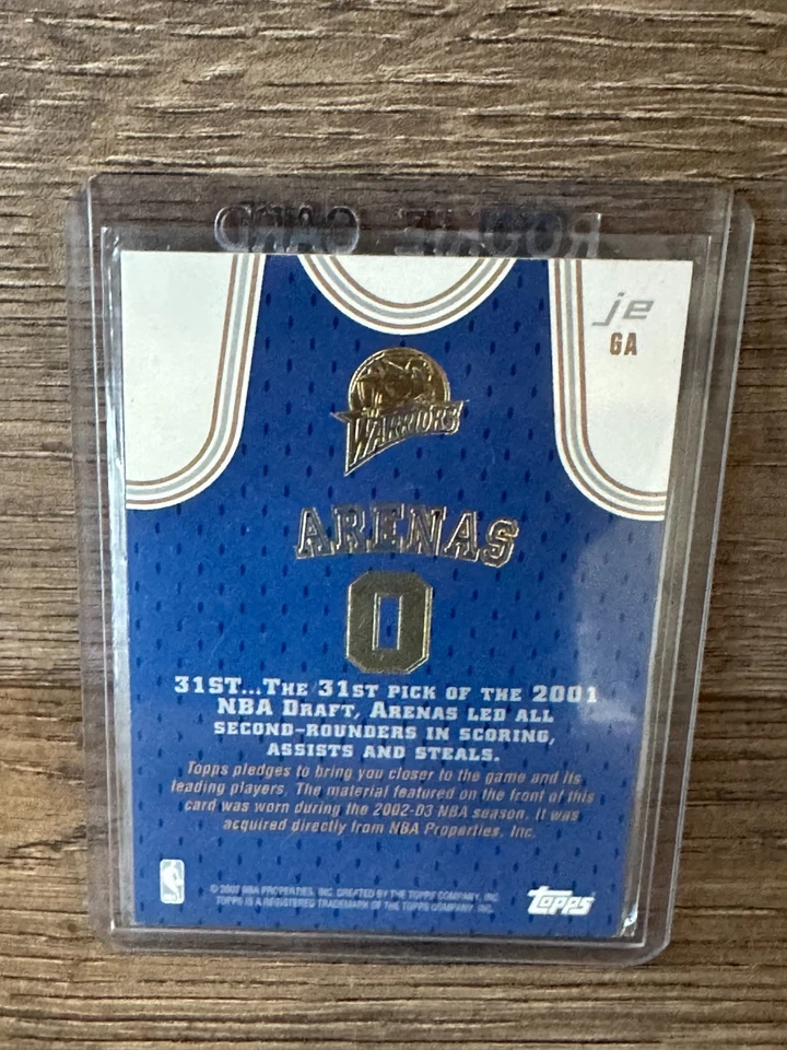 2002-03 Topps Jersey Edition Gilbert Arenas RC Auto Game-Worn Patch - Image 2 of 2