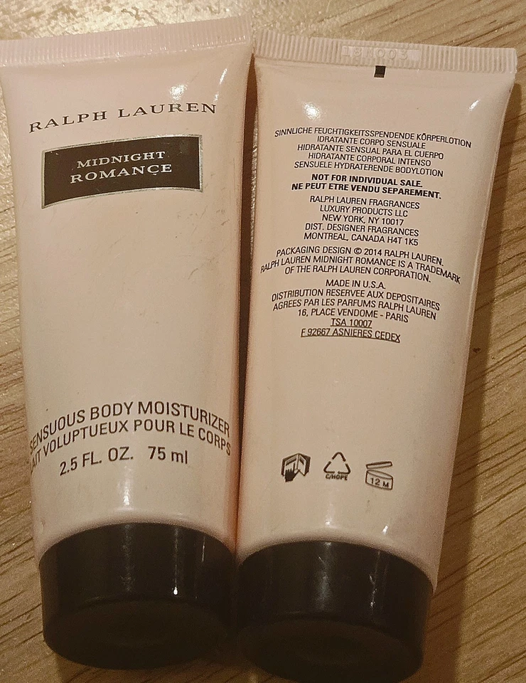 Crema hidratante corporal sensual Ralph Lauren Midnight Romance 5 oz 2 piezas x 2,5 oz NUEVA de colección Foto 3 de 3