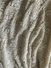 Tovaglia rosetta irlandese 62”x70” antica vintage fatta a mano avorio filo fine
