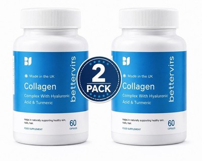 2 Pack BetterVits Collagen Complex 60  Hyaluronic Acid Turmeric Skin Hair Nails