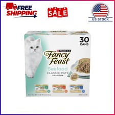 2 Pack, Purina Fancy Feast Classic Pate, Wet Cat Food, Seafood, 3 oz Cans 30 c 