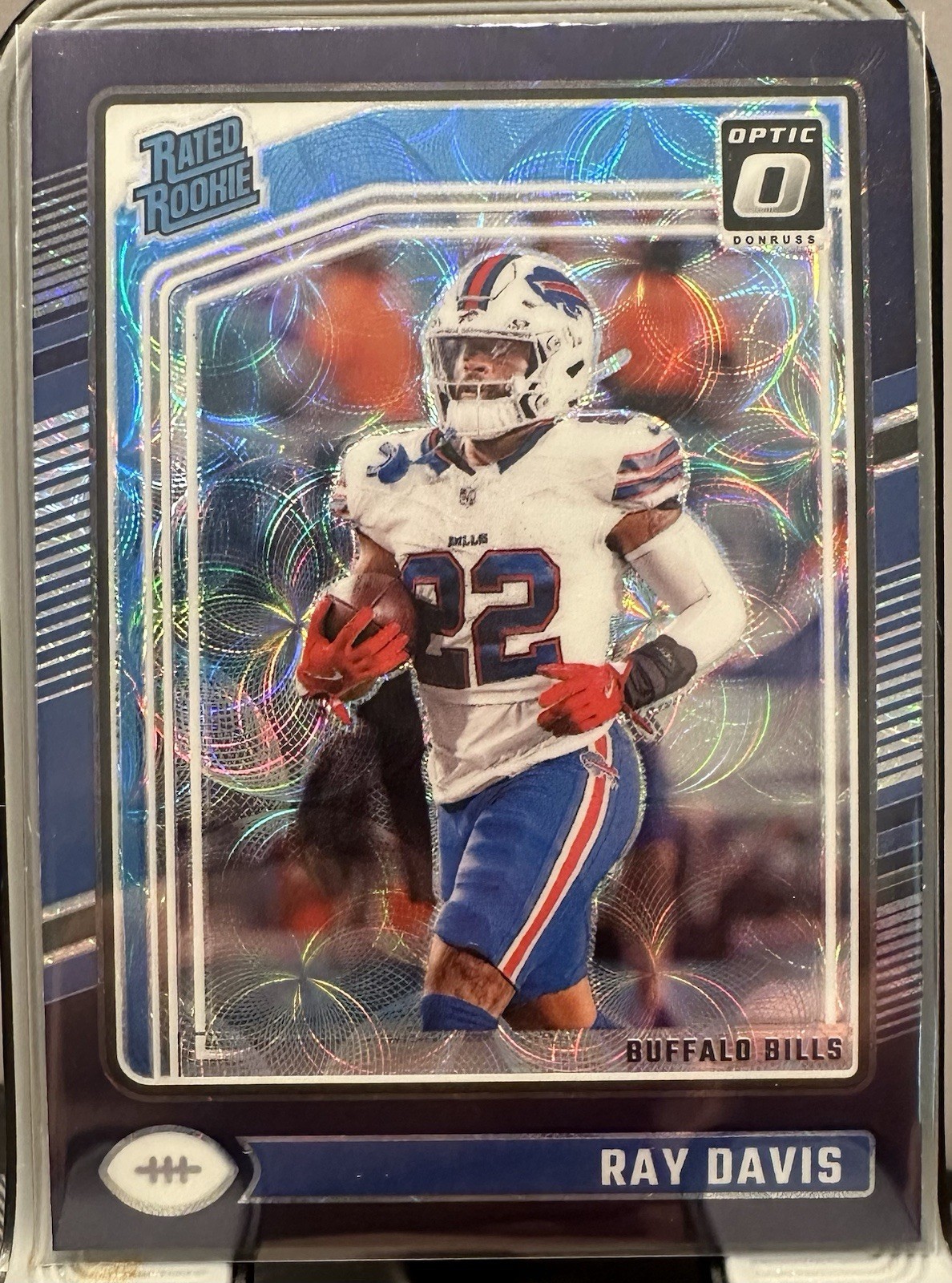 2024 Panini Donruss Optic - Rated Rookie Ray Davis #283 Blue Scope Prizm (RC)