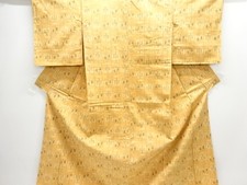 7637988: JAPANESE KIMONO / UNUSED / SILK / HAND WOVEN TSUMUGI / CAMELLIA