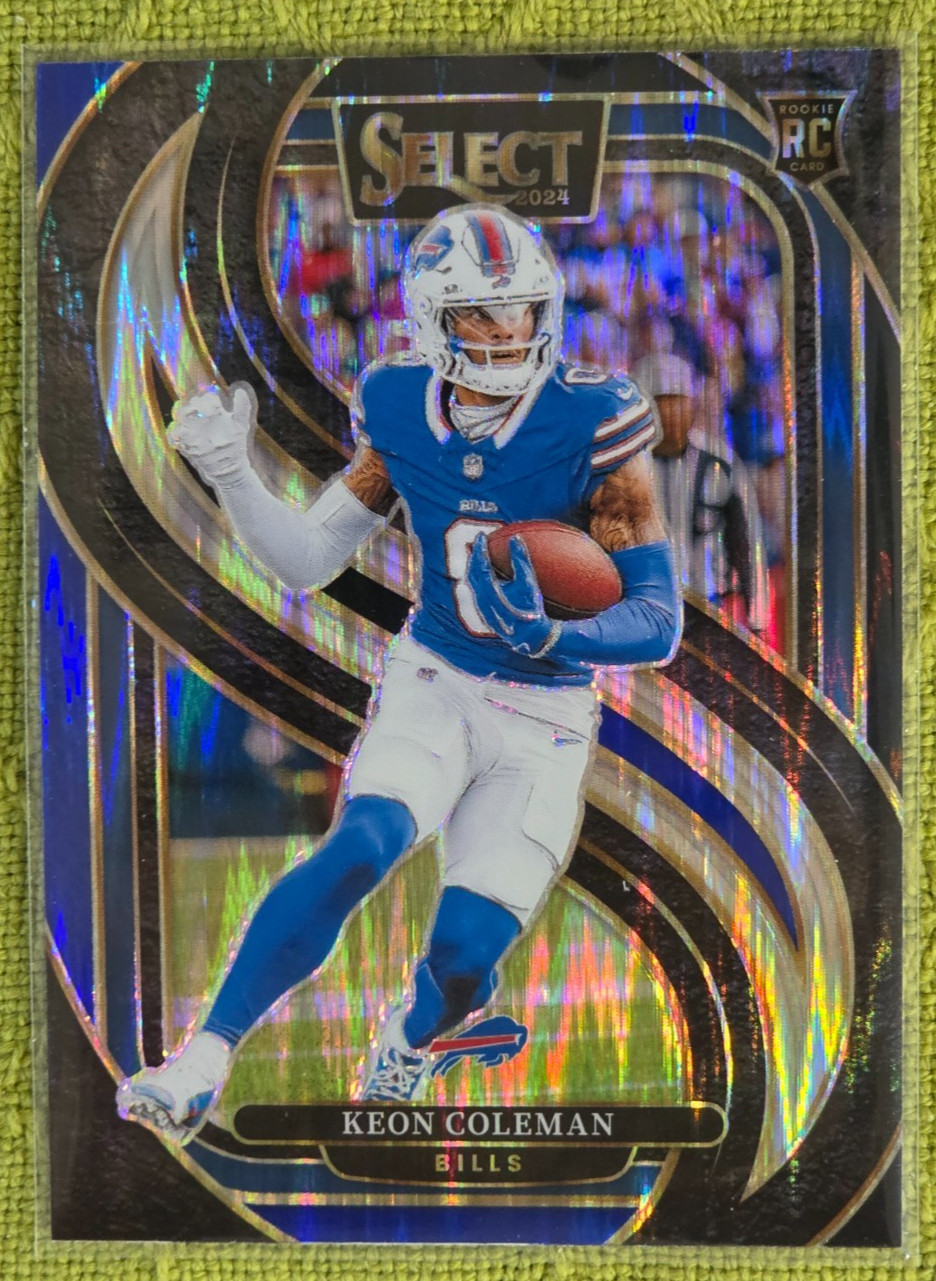 2024 Panini Select - Premier Level Keon Coleman #153 Black & Blue Shock Prizm...