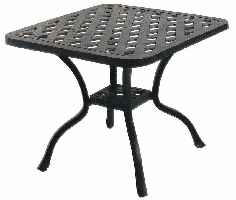 Outdoor end table 21 small square cast aluminum patio furniture pool side garden