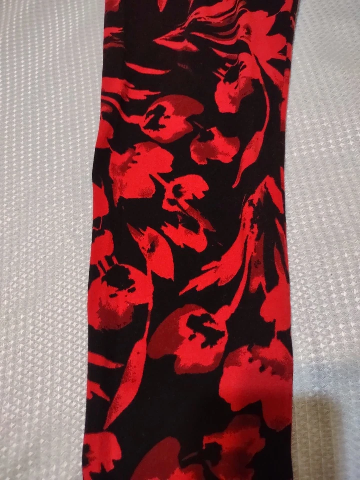 Leggings para mujer MIXIT L ROJO/NEGRO algodón/spandex 34" X27" NUEVOS SIN ETIQUETAS Foto 2 de 4