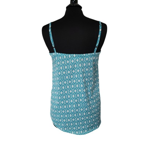 Volcom Spaghetti Strap Flowy Tank Aqua Geometrico Taglia S - Foto 3 di 5