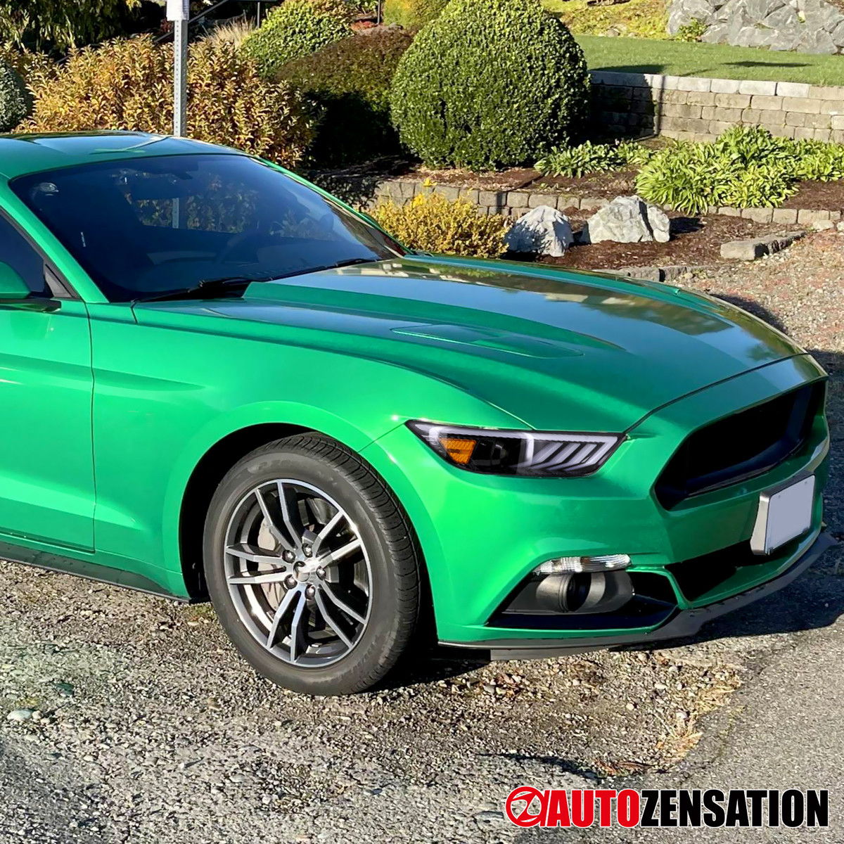 Sequential LED Fit 2015-2020 Ford Mustang GT Slick Black Projector Headlights