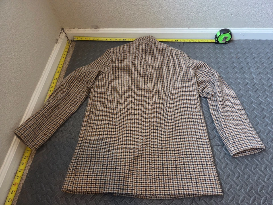 Chaqueta Old Navy para mujer talla mediana negra mezcla de lana a cuadros doble pecho #S132 Foto 4 de 4