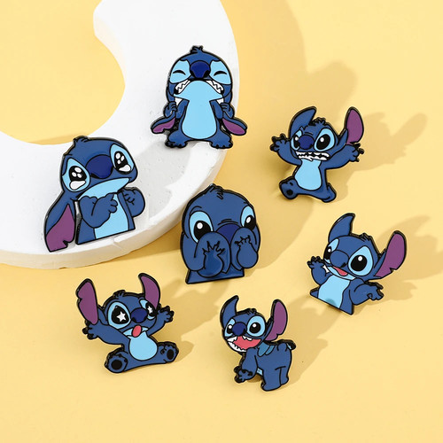 7 Pcs Creative Lilo&Stitch Brooch Personalized Stitch Enamel Pin Backpack - Picture 20 of 23