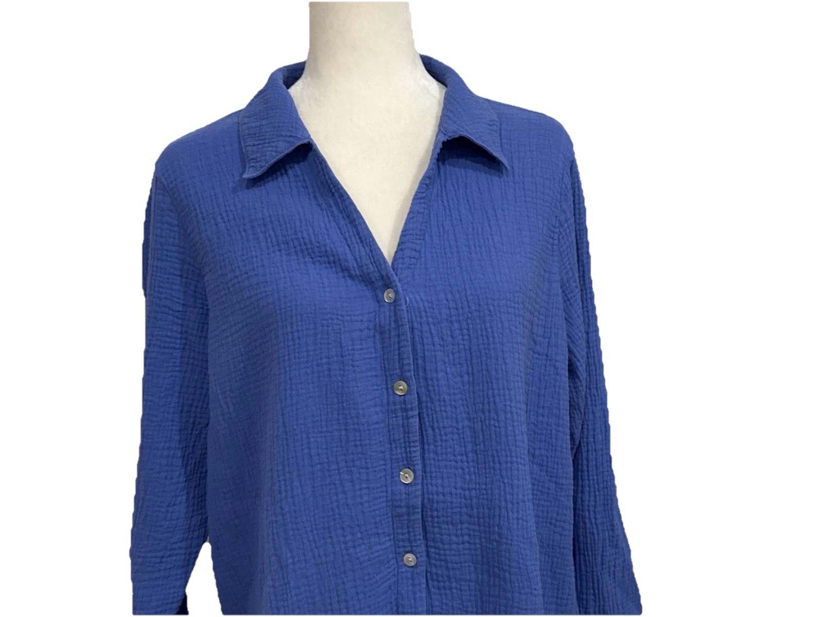 Soft Surroundings Large Button Down Shirt Cotton … - image 2