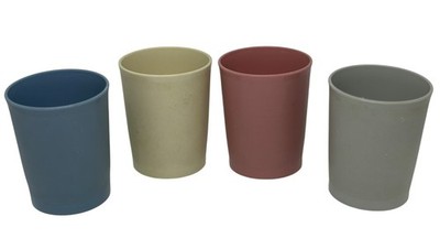 VTG Tupperware Pastel Tumblers Set of 4 MCM Stackable Plastic Cups USA Drinkware