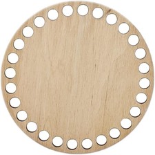 Wooden Base for Crochet Baskets, Round 4.7 in, Craft Weaving Supply