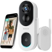 2K Doorbell Camera Wireless, 180 Head-to-Toe View, No Monthly Fee, Video Doo...