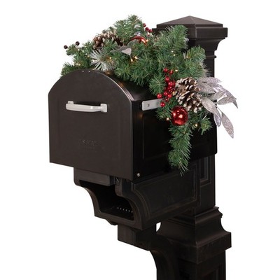 Northlight 36'' Pre-lit Decorated Artificial Pine Christmas Mailbox Swag