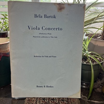Bela Bartok Viola Concerto Viola and piano Boosey and hawkes 1949
