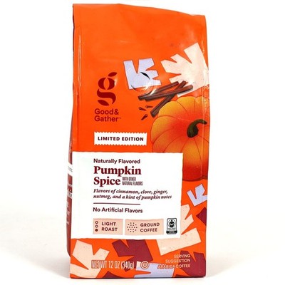 Good & Gather, Pumpkin Spice, Light Roast, Ground Coffee, 12 oz, Best By: 3/2026