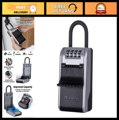 High Capacity Key Lockbox with Combination Dial & Removable Shackle - Secure Sto