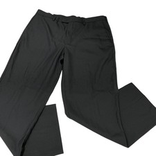 Perry Ellis America Dress Pants Mens 40x32 Black Pinstripe Flat Front Business