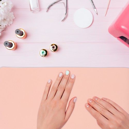 Mata do paznokci Podkładka na biurko do klawiatury i myszy Dwustronny manicure - Zdjęcie 8 z 12