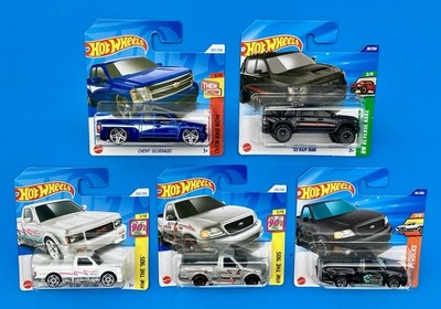 HOTWHEELS 5er PickUp Set - Dodge Ram Cevrolet Silverado Ford GMC -  OVP Neu