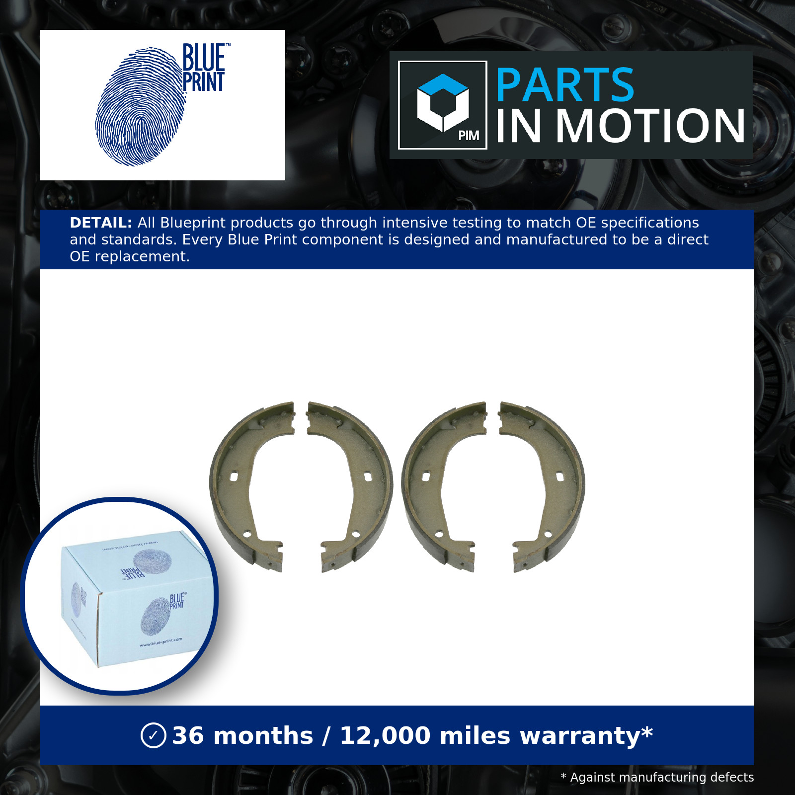 Handbrake Shoes Set ADBP410029 Blue Print Parking 34411160729 34411160924 New - Image 12