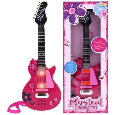 E-Gitarre für Kinder, Rock, Metal, Saiten, Pink