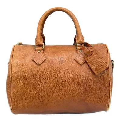 Mini sac à main RALPH LAUREN Boston en cuir marron pour femmes - Photo 1/4