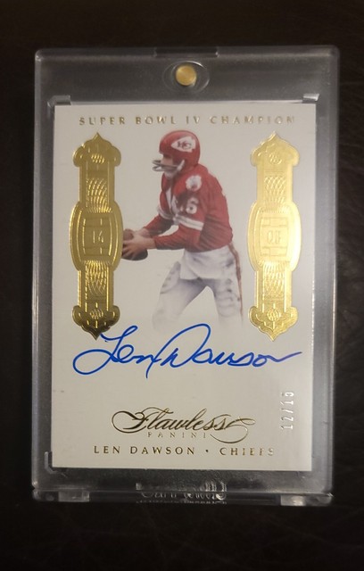 Panini 2016 Flawless Len Dawson Chiefs Super Bowl IV Auto FVLD 12/15